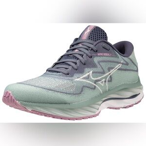 Mizuno Women's Wave Rider 27 Running Shoes - blue and Pink